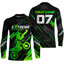 Load image into Gallery viewer, Green Motocross Racing Jersey Custom Dirt Bike Shirt Kid Women Men Motorcycle Shirt XM300