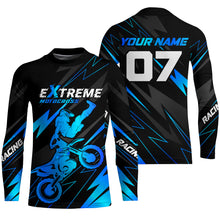 Load image into Gallery viewer, Blue Motocross Racing Jersey Custom Dirt Bike Shirt Kid Women Men Motorcycle Shirt XM300