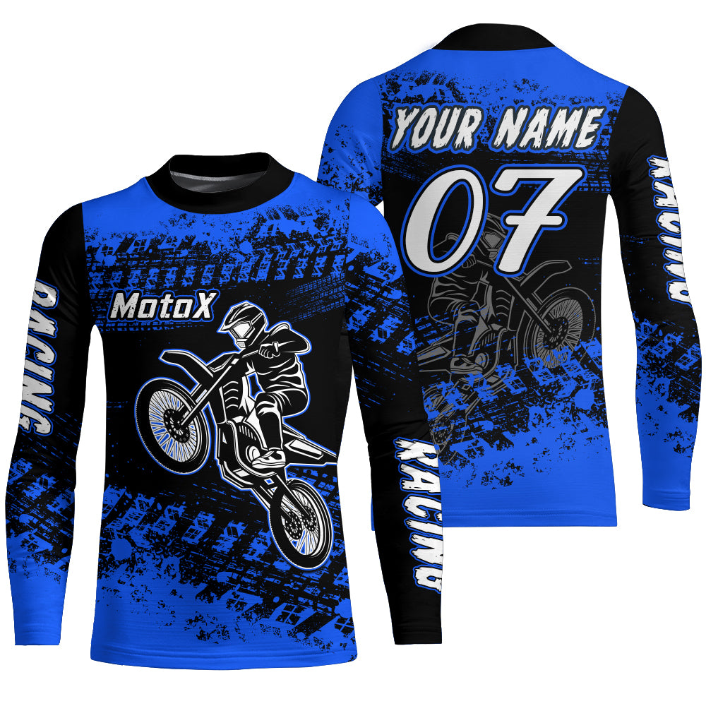 Blue Motocross Jersey Custom Dirt Bike Shirt Upf30+ Kid Men Women Motorcycle Shirt XM301