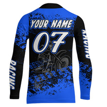 Load image into Gallery viewer, Blue Motocross Jersey Custom Dirt Bike Shirt Upf30+ Kid Men Women Motorcycle Shirt XM301