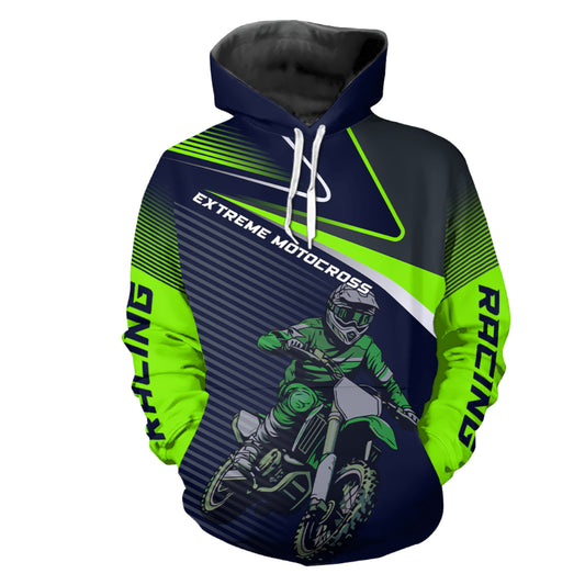 Green Motocross Hoodie Custom for Men Women Dirt Bike Racing Hoodie Riding Shirt MH160