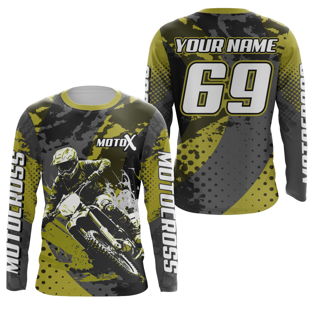 Custom Motocross Jersey Youth UPF30+ Racing Dirt Bike Shirt Men Kid Off-Road MX Riding Jersey XM153