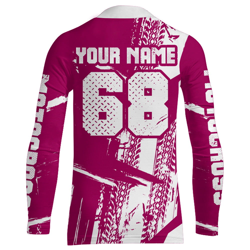Custom Motocross Jersey Pink Dirt Bike Shirt UPF30+ Youth Motorcycle Racing Girls Off-road Jersey XM197