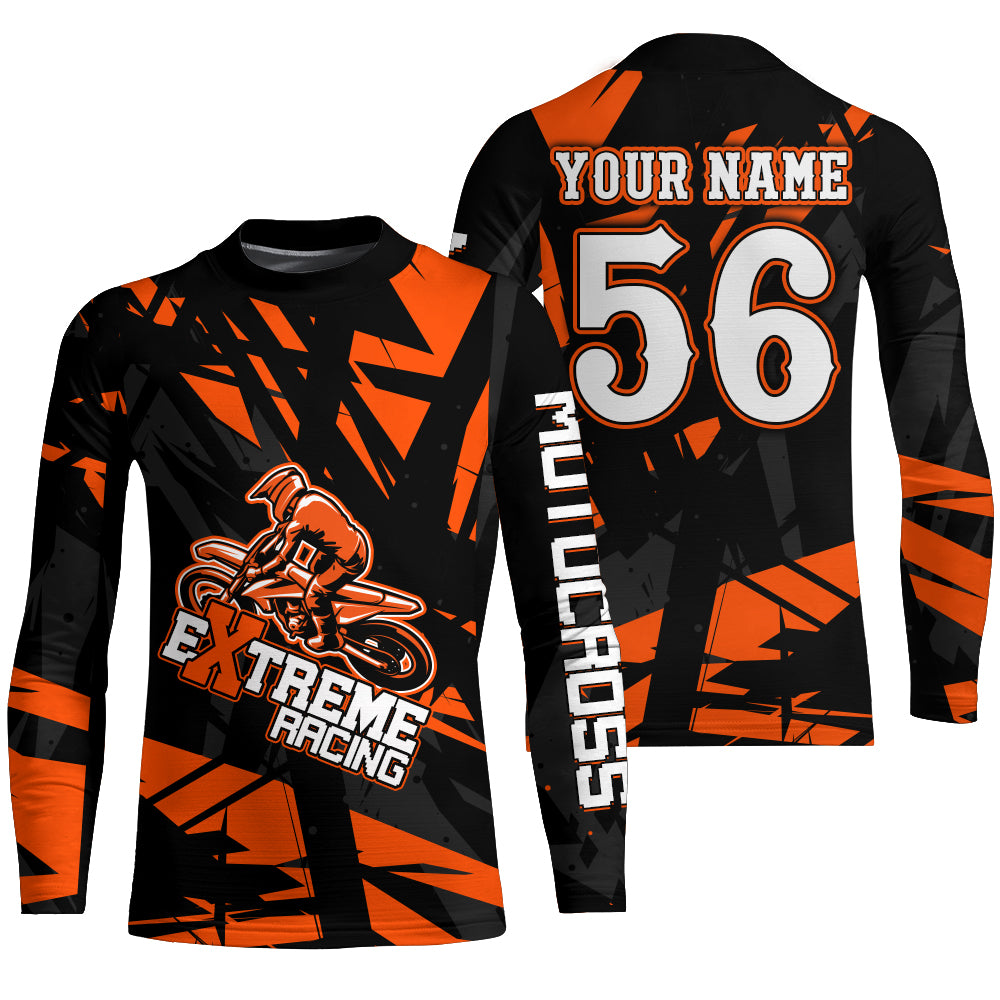 Motocross Racing Shirt Dirt Bike Jersey For Men Kid UPF30+ Off-road Racing Jersey Orange XM229