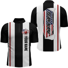 Load image into Gallery viewer, American Flag Bowling Shirt Patriotic Bowling Jersey for Men Women Bowling Polo&amp;1/4 Zip MBL29