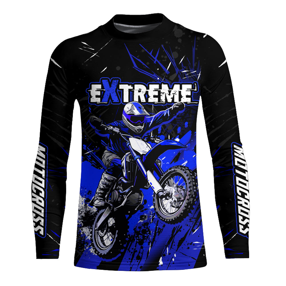 Jersey Custom Motocross UPF30+ Blue Dirt Bike Racing Jersey Men Women Kid Motorcycle Shirt XM20