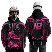 Load image into Gallery viewer, Pink Custom ATV Motocross Hoodie for Men Women Quad Shirt ATV Riding Hoodie MHATV23