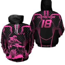 Load image into Gallery viewer, Pink Custom ATV Motocross Hoodie for Men Women Quad Shirt ATV Riding Hoodie MHATV23
