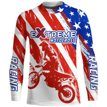 Load image into Gallery viewer, American Flag Motocross Racing Jersey UPF30+ Youth Women Men Kid Dirt Bike Shirt Patriotic XM104