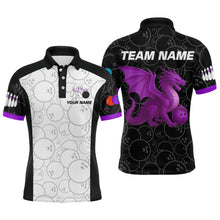 Load image into Gallery viewer, Custom Purple Dragon Bowling Shirts for Men Women Team Bowling Polo &amp; Quarter Zip MBL86