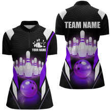 Load image into Gallery viewer, Purple Bowling Shirt for Men and Women Bowling Jersey with Team Bowling Polo &amp; 1/4 Zip MBL42