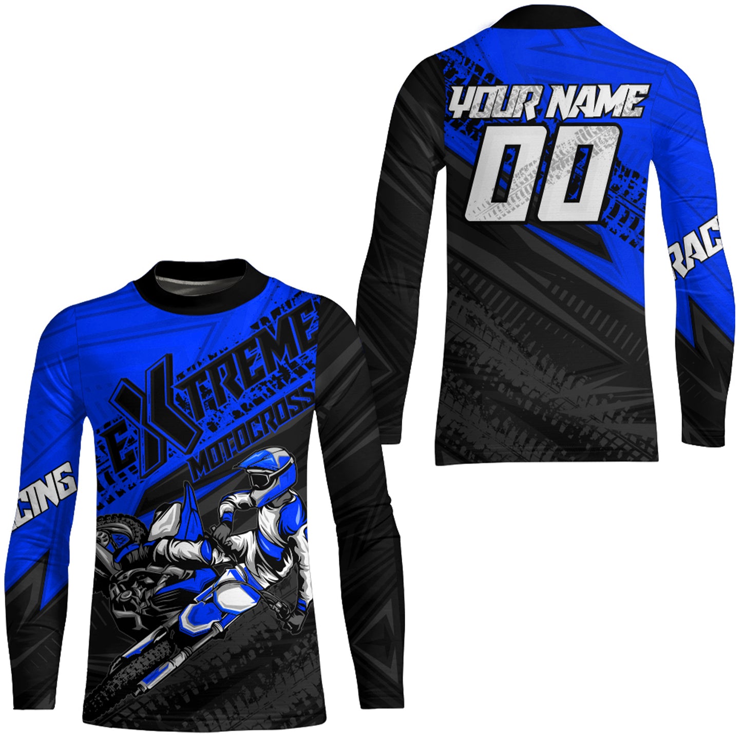 Blue Motocross Racing Jersey Upf30+ Kid Men Women Dirt Bike Shirt Off-road Jersey XM285