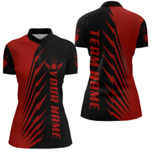 Load image into Gallery viewer, Custom Red Bowling Shirts for Men Women Team Bowling Polo &amp; 1/4 Zip Shirt MBL48