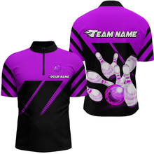 Load image into Gallery viewer, Purple Bowling Shirt Custom Bowling Jersey for Men Women Bowling Polo&amp;1/4 Zip Shirts MBL51
