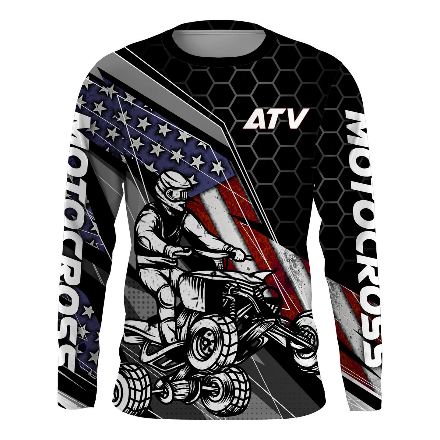 ATV Motocross Jersey UPF30+ ATV Quad Bike Shirt Men Kid American Flag ATV Racing Jersey MX29