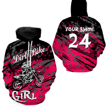 Load image into Gallery viewer, Custom Motocross Hoodie Personalized Pink Dirt Bike Racing Hoodie Men Women MH119