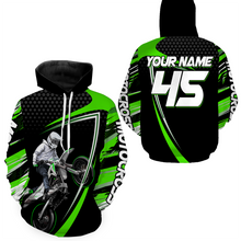 Load image into Gallery viewer, Green Motocross Racing Hoodie Jersey For Men Women Motorcycle Dirt Bike Hoodie Zip MH124