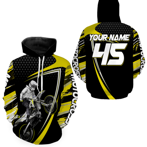 Yellow Motocross Racing Hoodie Jersey For Men Women Motorcycle Dirt Bike Hoodie Zip MH124