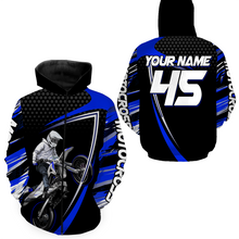 Load image into Gallery viewer, Blue Motocross Racing Hoodie Jersey For Men Women Motorcycle Dirt Bike Hoodie Zip MH124