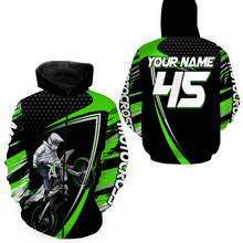 Load image into Gallery viewer, Green Motocross Racing Hoodie Jersey For Men Women Motorcycle Dirt Bike Hoodie Zip MH124