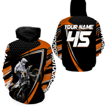 Load image into Gallery viewer, Orange Motocross Racing Hoodie Jersey For Men Women Motorcycle Dirt Bike Hoodie Zip MH124
