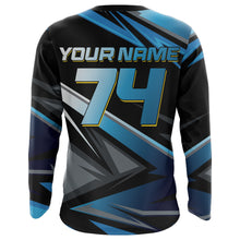 Load image into Gallery viewer, Blue Motocross Jersey Upf30+ Dirt Bike Youth Motocross Riding Shirt Men Women Kid XM38