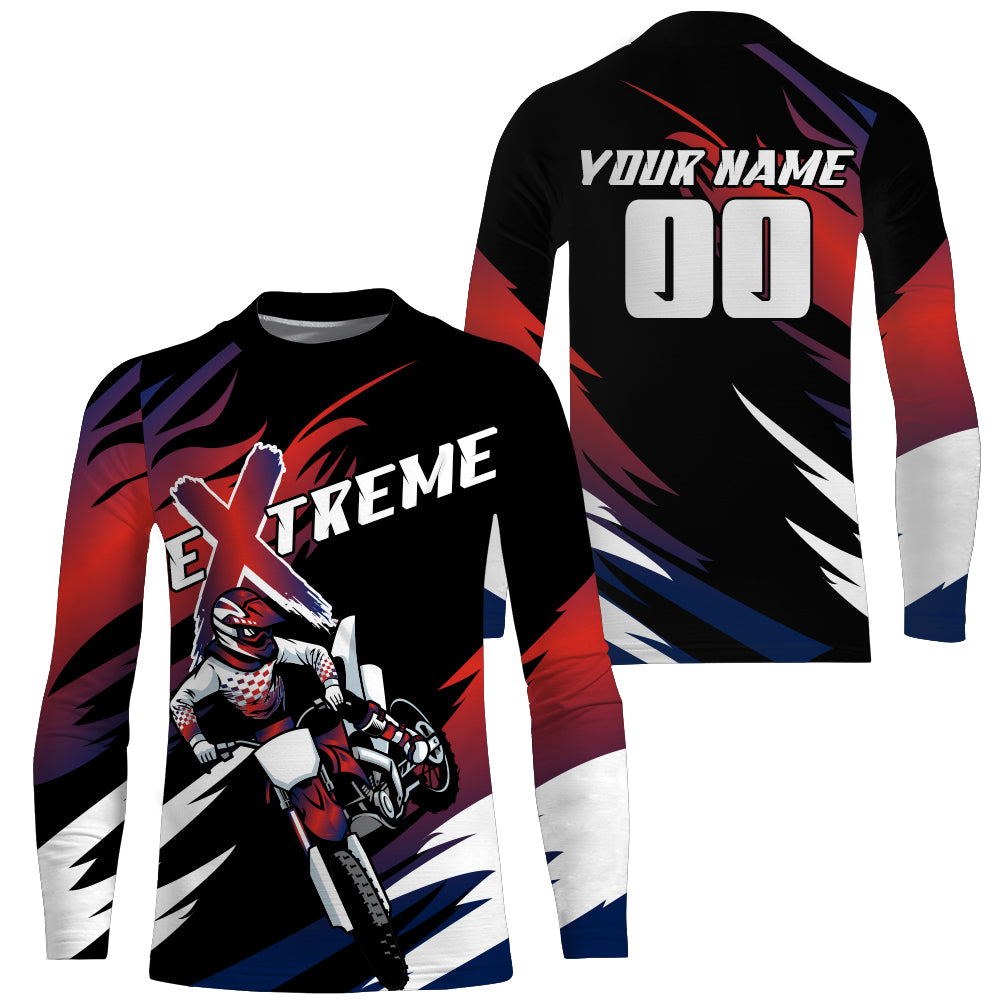Motocross Jersey Red Upf30+ Men Women Kid Dirt Bike Shirt Extreme Racing Jersey Off-road XM42