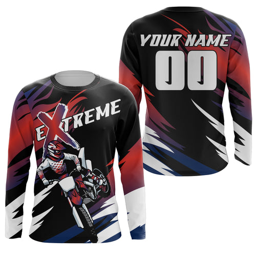 Motocross Jersey Red Upf30+ Men Women Kid Dirt Bike Shirt Extreme Racing Jersey Off-road XM42