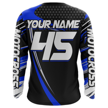 Load image into Gallery viewer, Motocross Racing Jersey Blue Upf30+ Motorcycle Shirt MX Racing Dirt Bike Jersey Kid Men XM173