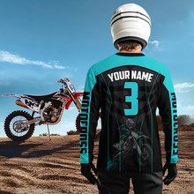 Load image into Gallery viewer, Blue Motocross Jersey Muscle Racing Dirt Bike Jersey Men Kid Women Upf30+ Off Road Jersey XM368