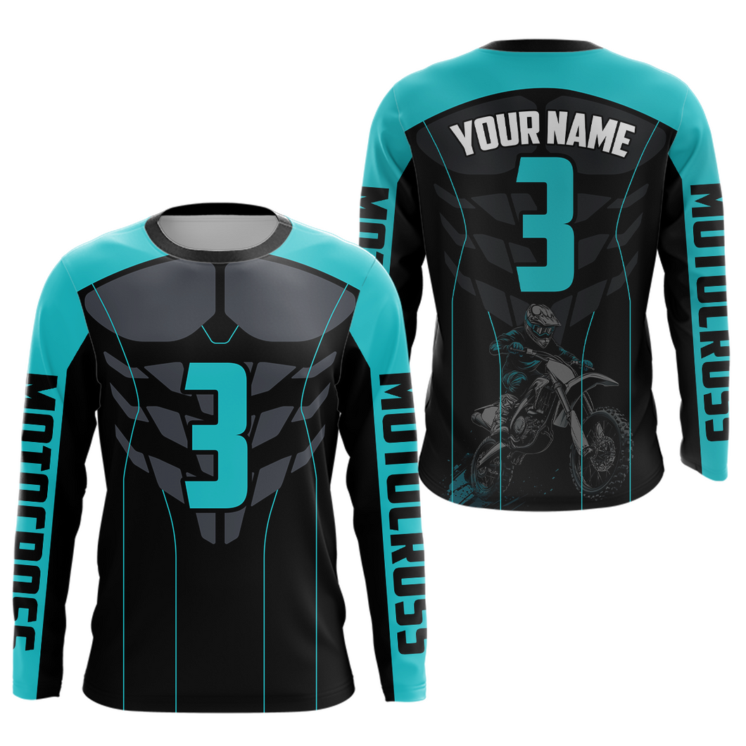 Blue Motocross Jersey Muscle Racing Dirt Bike Jersey Men Kid Women Upf30+ Off Road Jersey XM368