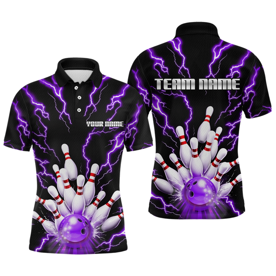 Thunder Lightning Purple Bowling Shirt Custom Bowling Jersey for Men Women Team MBL66