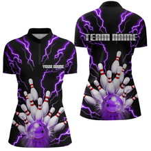 Load image into Gallery viewer, Thunder Lightning Purple Bowling Shirt Custom Bowling Jersey for Men Women Team MBL66