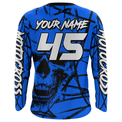 Motocross Racing Jersey Blue Upf30+ Dirt Bike Shirt MX Off-Road Motorcycle Shirt XM291