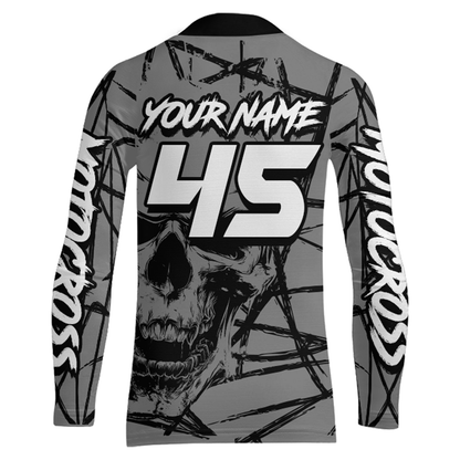 Motocross Racing Jersey Grey Upf30+ Dirt Bike Shirt MX Off-Road Motorcycle Shirt XM291