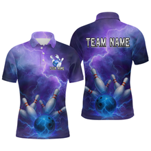 Load image into Gallery viewer, Custom Purple Lightning Bowling Shirts for Men Women Team MBL157