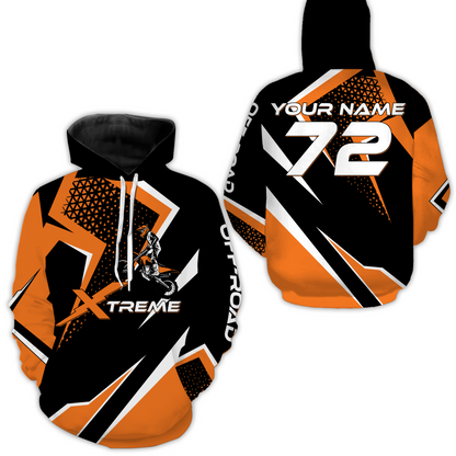 Motocross Racing Hoodie Orange Black Dirt Bike Motorcycle Hoodie For Men Women MH43