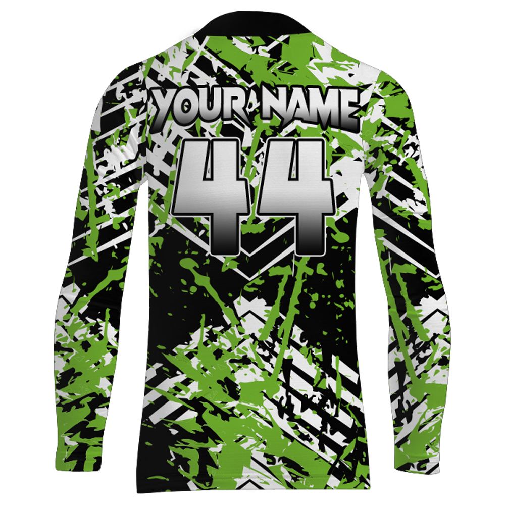 Motocross Racing Personalized Jersey Youth UPF30+ Green Dirt Bike Motorcycle Off-Road XM137