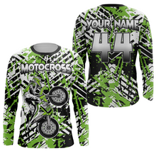 Load image into Gallery viewer, Motocross Racing Personalized Jersey Youth UPF30+ Green Dirt Bike Motorcycle Off-Road XM137