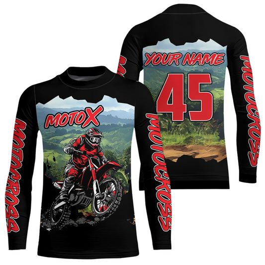 Black Motocross Jersey Custom Dirt Bike Shirts Men Kid Women Riding Moto Shirts XM336