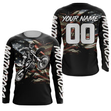 Load image into Gallery viewer, American Flag Motocross Jersey UPF30+ Youth Women Men Kid Dirt Bike Shirt Patriotic Racing Jersey XM71