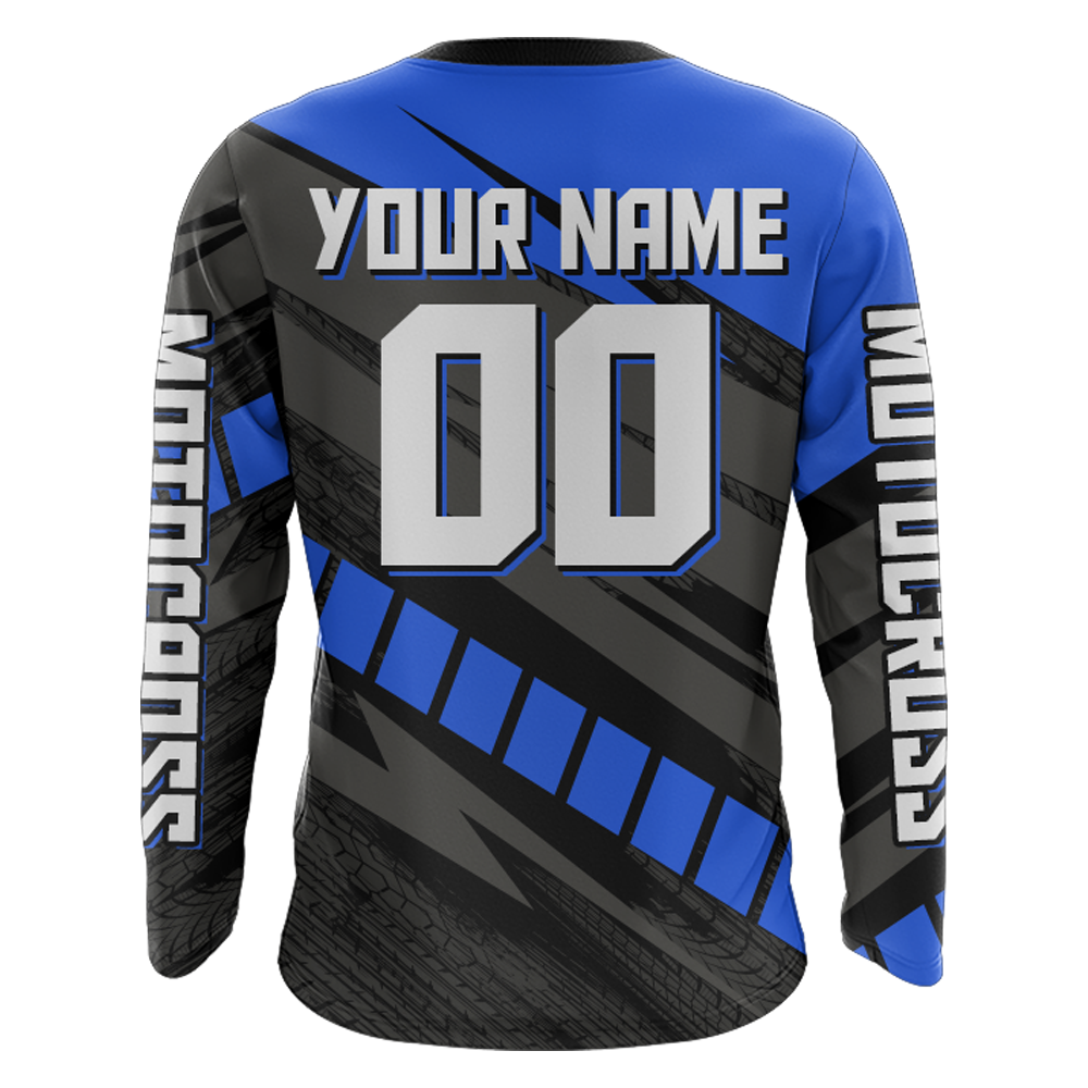 Custom Motocross Jersey UPF30+ Dirt Bike Youth Shirt MX Racing Adult&Kid Blue Jersey XM210