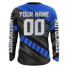 Load image into Gallery viewer, Custom Motocross Jersey UPF30+ Dirt Bike Youth Shirt MX Racing Adult&amp;Kid Blue Jersey XM210
