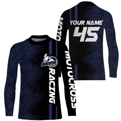 Custom Motocross Racing Jersey Adult&Kid Dirt Bike Blue Off-Road MX Shirt Motorcycle XM74