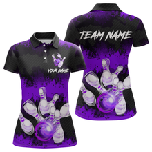 Load image into Gallery viewer, Customize Purple Bowling Shirts for Men Women Team Bowling Polo &amp; 1/4 Zip Shirts MBL81