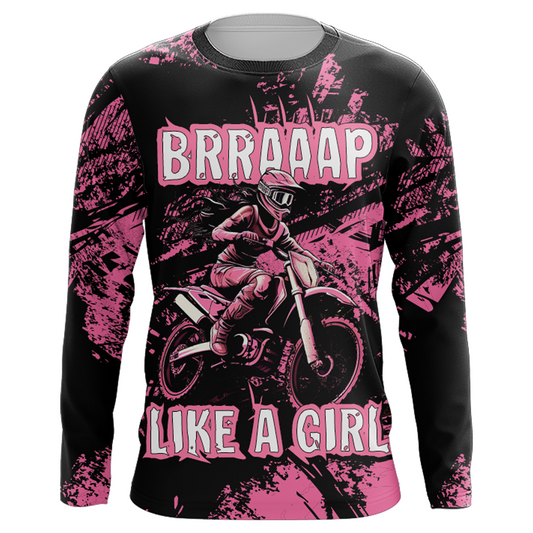 Racing Jersey Pink Black Motocross Shirt Girl Women UPF30+ Motorcycle Off-Road Shirt XM218