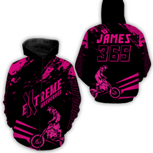 Load image into Gallery viewer, Personalized Pink Motocross Racing Hoodie Jersey For Men Women Dirt Bike Hoodie MH59