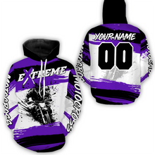 Load image into Gallery viewer, Custom Purple Motocross Racing Hoodie Jersey for Biker Men Women Dirt Bike Hoodie Zip MH60