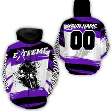 Load image into Gallery viewer, Custom Purple Motocross Racing Hoodie Jersey for Biker Men Women Dirt Bike Hoodie Zip MH60