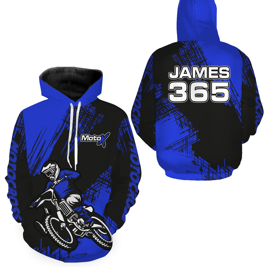 Blue Motocross Racing Hoodie for Men Women Dirt Bike Hoodie Off-road Jersey MH140